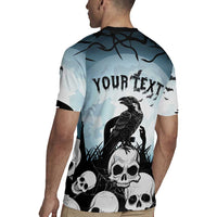Personalized Funny Halloween F’Caw Raven Rugby Jersey Black Bird Crow With Skulls - Wonder Print Shop
