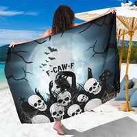 Funny Halloween F’Caw Raven Sarong Black Bird Crow With Skulls - Wonder Print Shop