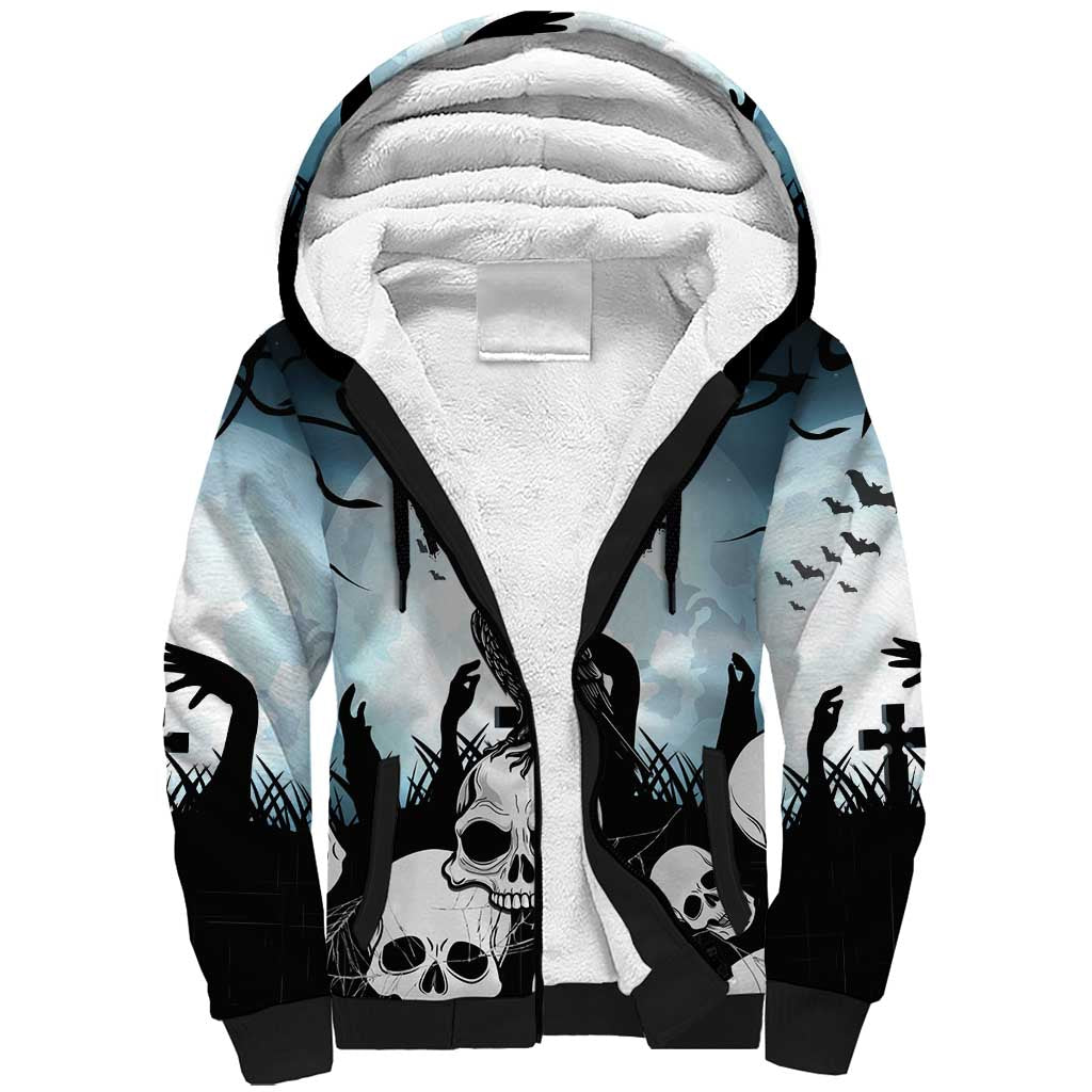 Personalized Funny Halloween F’Caw Raven Sherpa Hoodie Black Bird Crow With Skulls - Wonder Print Shop