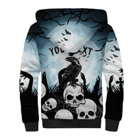 Personalized Funny Halloween F’Caw Raven Sherpa Hoodie Black Bird Crow With Skulls - Wonder Print Shop
