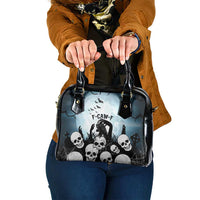 Funny Halloween F’Caw Raven Shoulder Handbag Black Bird Crow With Skulls - Wonder Print Shop