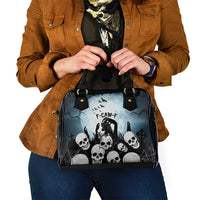 Funny Halloween F’Caw Raven Shoulder Handbag Black Bird Crow With Skulls - Wonder Print Shop