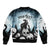 Personalized Funny Halloween F’Caw Raven Sleeve Zip Bomber Jacket Black Bird Crow With Skulls - Wonder Print Shop
