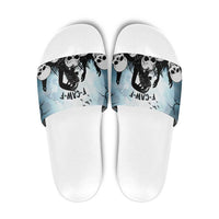 Funny Halloween F’Caw Raven Slide Sandals Black Bird Crow With Skulls - Wonder Print Shop