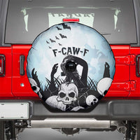 Funny Halloween F’Caw Raven Spare Tire Cover Black Bird Crow With Skulls - Wonder Print Shop