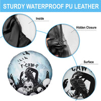 Funny Halloween F’Caw Raven Spare Tire Cover Black Bird Crow With Skulls - Wonder Print Shop