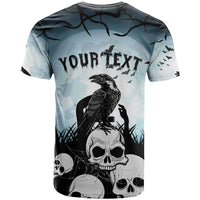 Personalized Funny Halloween F’Caw Raven T Shirt Black Bird Crow With Skulls - Wonder Print Shop