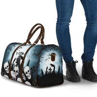 Funny Halloween F’Caw Raven Travel Bag Black Bird Crow With Skulls - Wonder Print Shop