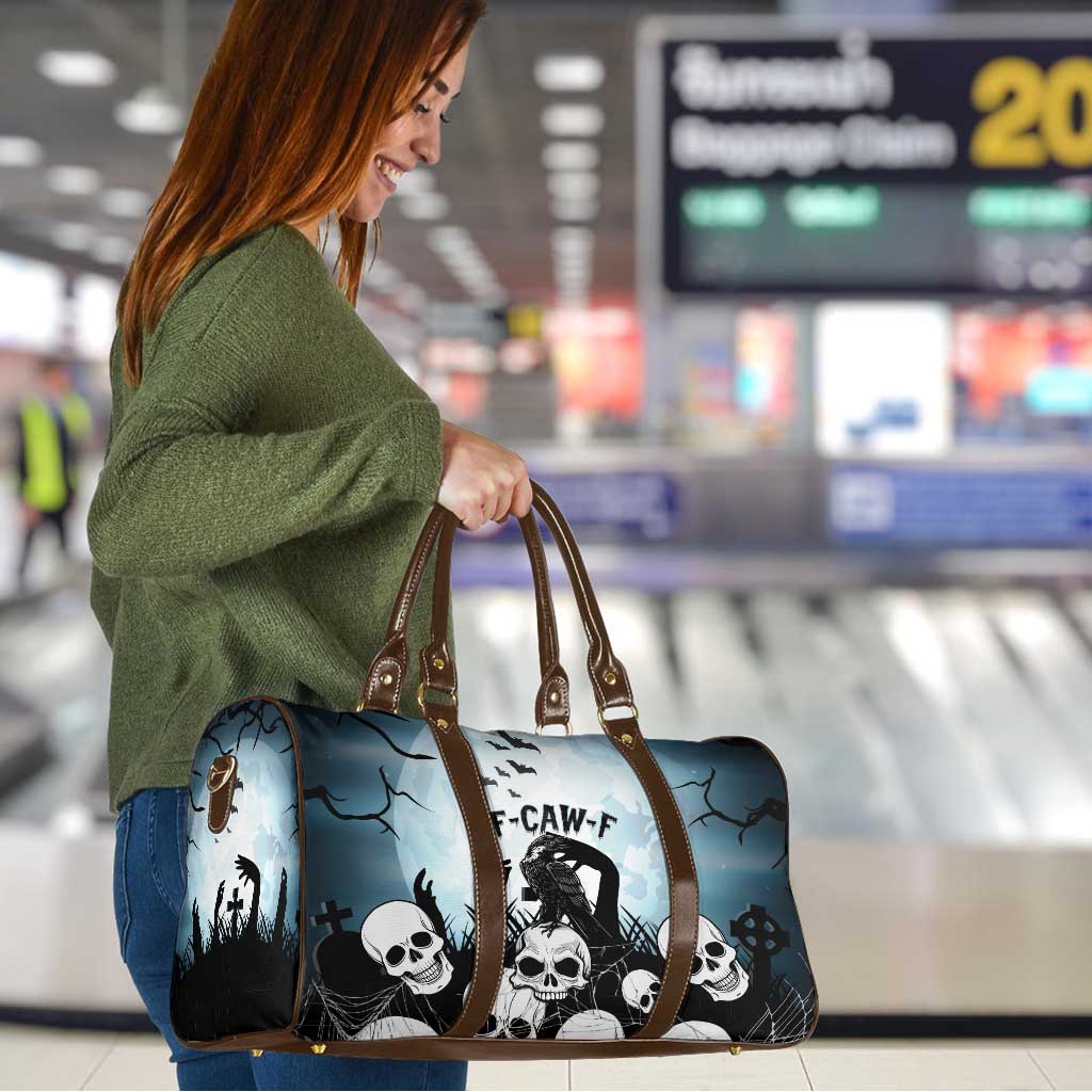 Funny Halloween F’Caw Raven Travel Bag Black Bird Crow With Skulls - Wonder Print Shop