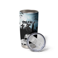 Personalized Funny Halloween F’Caw Raven Tumbler Cup Black Bird Crow With Skulls - Wonder Print Shop