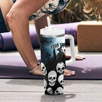 Personalized Funny Halloween F’Caw Raven Tumbler With Handle Black Bird Crow With Skulls - Wonder Print Shop