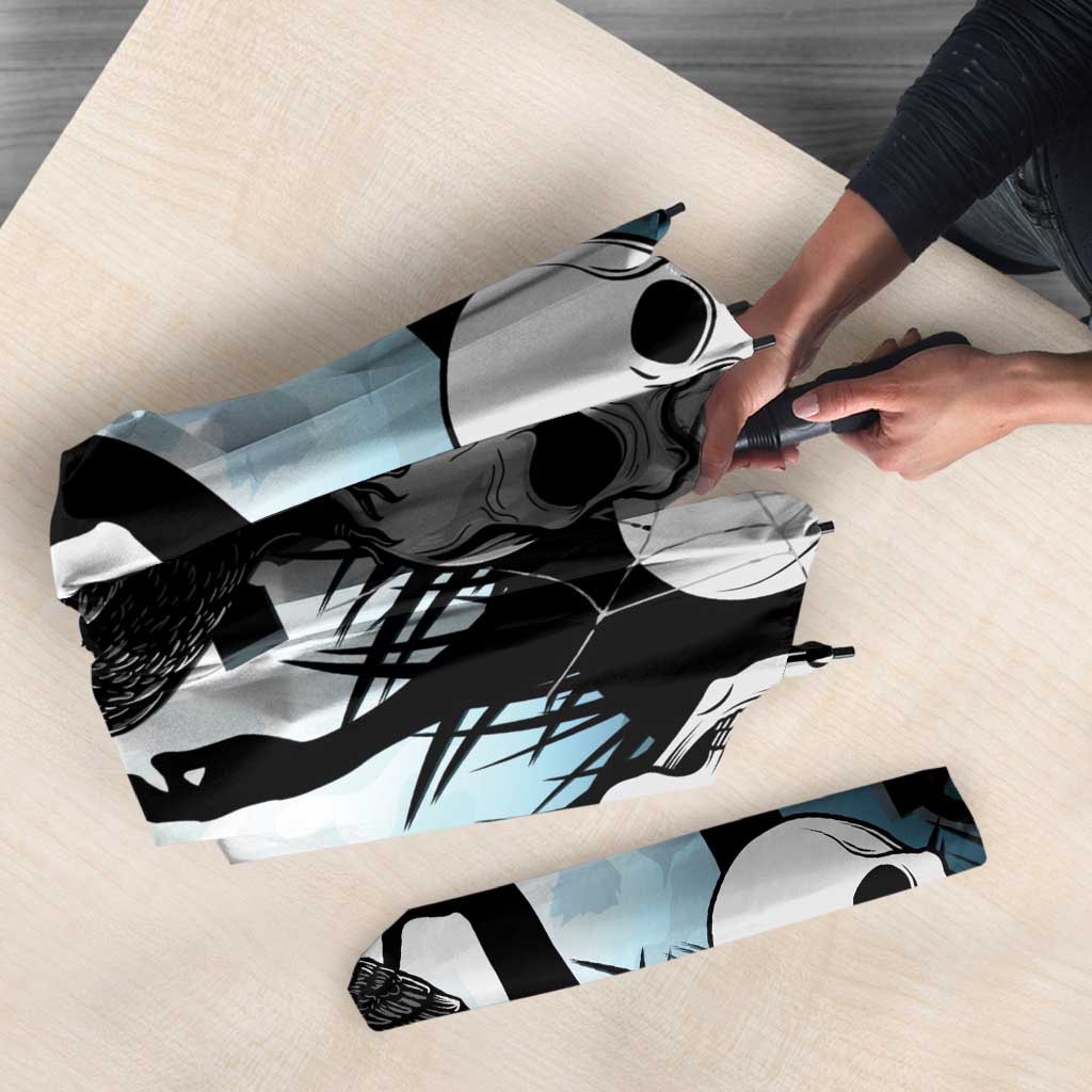 Funny Halloween F’Caw Raven Umbrella Black Bird Crow With Skulls - Wonder Print Shop