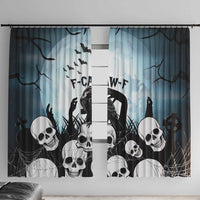 Funny Halloween F’Caw Raven Window Curtain Black Bird Crow With Skulls - Wonder Print Shop
