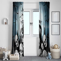 Funny Halloween F’Caw Raven Window Curtain Black Bird Crow With Skulls - Wonder Print Shop