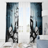 Funny Halloween F’Caw Raven Window Curtain Black Bird Crow With Skulls - Wonder Print Shop