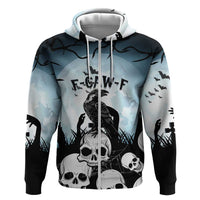 Personalized Funny Halloween F’Caw Raven Zip Hoodie Black Bird Crow With Skulls - Wonder Print Shop