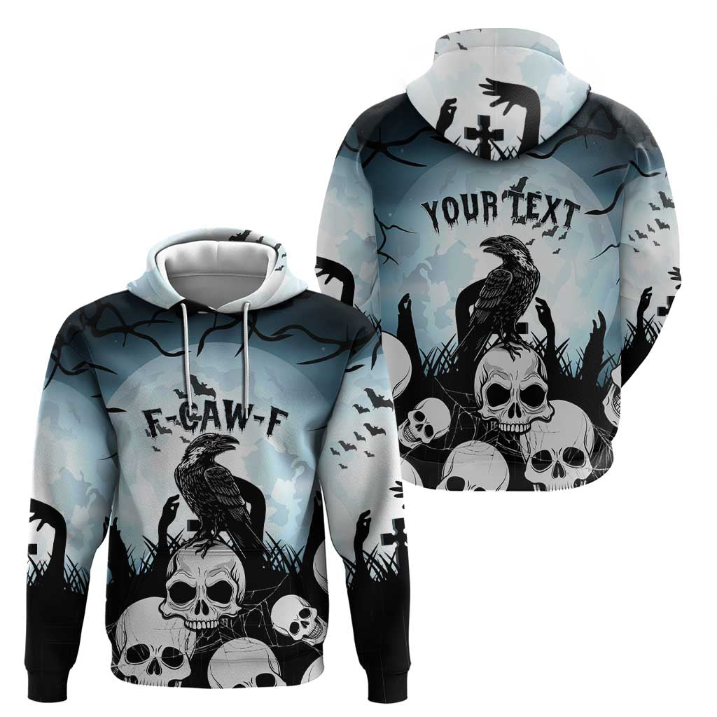 Personalized Funny Halloween F’Caw Raven Zip Hoodie Black Bird Crow With Skulls - Wonder Print Shop