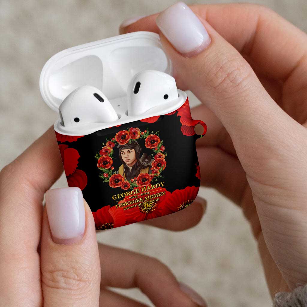 George Hardy Tuskegee Memorial AirPods Case Red Tail Pilots Legacy of Courage - Wonder Print Shop