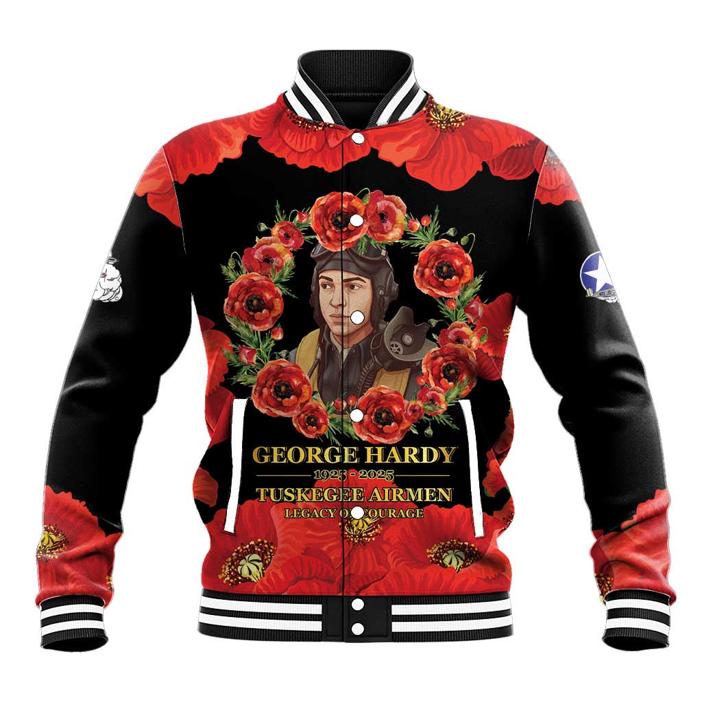 George Hardy Tuskegee Memorial Baseball Jacket Red Tail Pilots Legacy of Courage - Wonder Print Shop