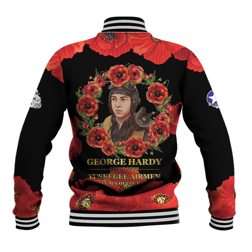 George Hardy Tuskegee Memorial Baseball Jacket Red Tail Pilots Legacy of Courage - Wonder Print Shop