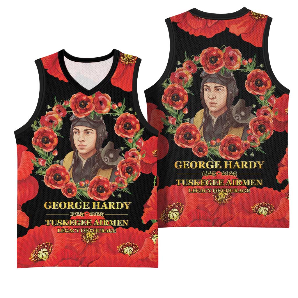 George Hardy Tuskegee Memorial Basketball Jersey Red Tail Pilots Legacy of Courage - Wonder Print Shop