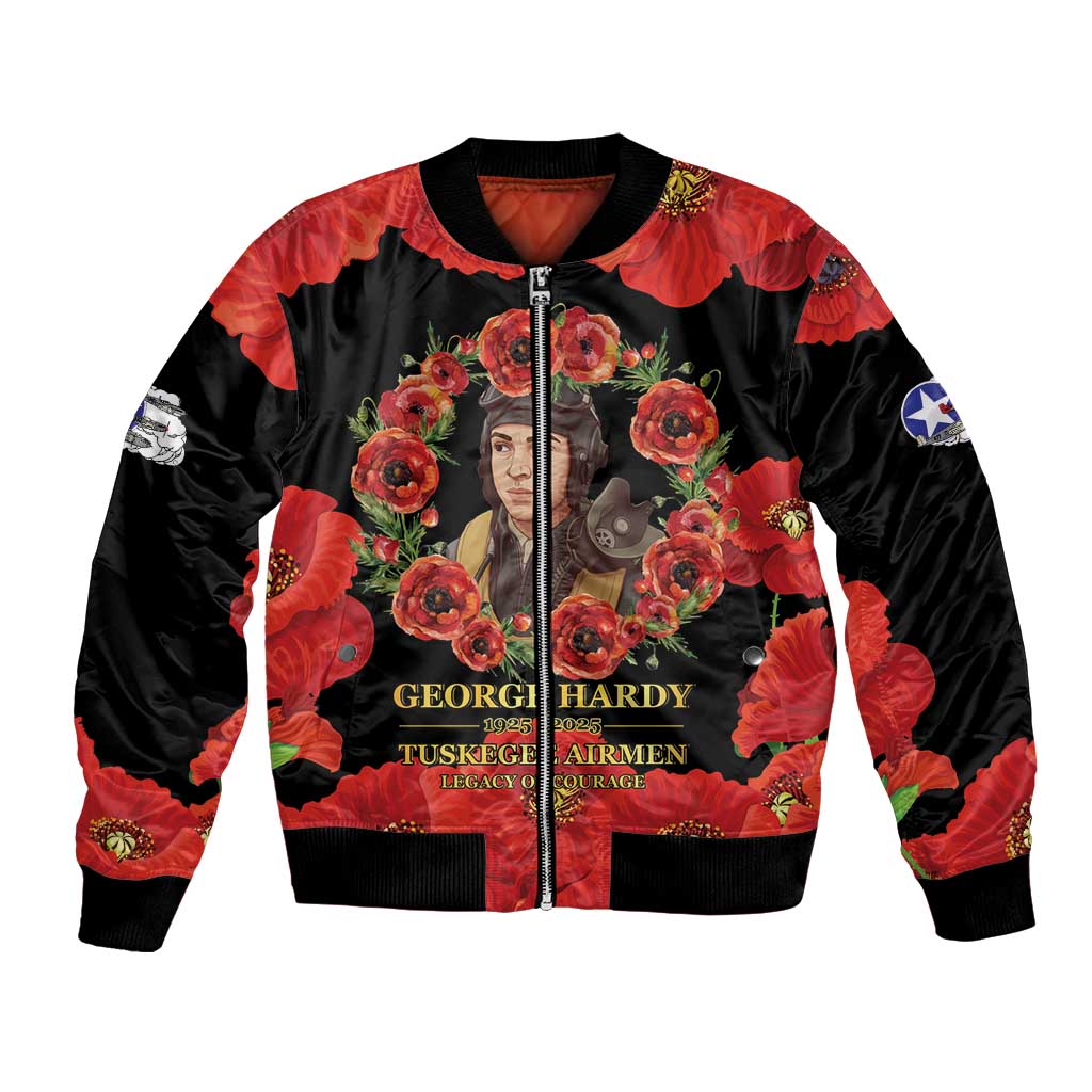 George Hardy Tuskegee Memorial Bomber Jacket Red Tail Pilots Legacy of Courage - Wonder Print Shop