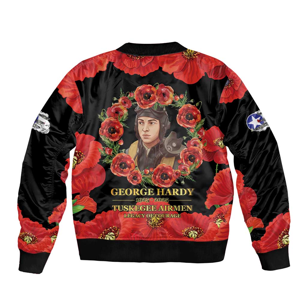 George Hardy Tuskegee Memorial Bomber Jacket Red Tail Pilots Legacy of Courage - Wonder Print Shop