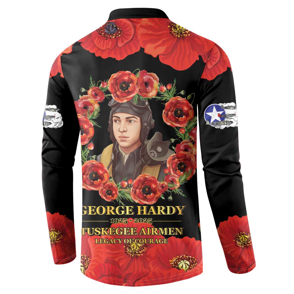 George Hardy Tuskegee Memorial Button Sweatshirt Red Tail Pilots Legacy of Courage - Wonder Print Shop