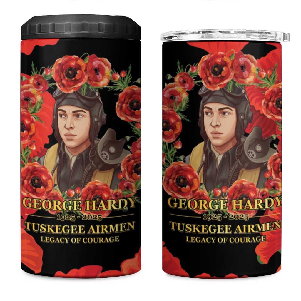 George Hardy Tuskegee Memorial 4 in 1 Can Cooler Tumbler Red Tail Pilots Legacy of Courage - Wonder Print Shop