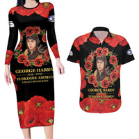 George Hardy Tuskegee Memorial Couples Matching Long Sleeve Bodycon Dress and Hawaiian Shirt Red Tail Pilots Legacy of Courage - Wonder Print Shop