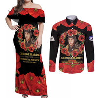 George Hardy Tuskegee Memorial Couples Matching Off Shoulder Maxi Dress and Long Sleeve Button Shirt Red Tail Pilots Legacy of Courage - Wonder Print Shop