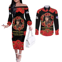 George Hardy Tuskegee Memorial Couples Matching Off The Shoulder Long Sleeve Dress and Long Sleeve Button Shirt Red Tail Pilots Legacy of Courage - Wonder Print Shop