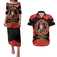 George Hardy Tuskegee Memorial Couples Matching Puletasi and Hawaiian Shirt Red Tail Pilots Legacy of Courage - Wonder Print Shop