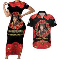 George Hardy Tuskegee Memorial Couples Matching Short Sleeve Bodycon Dress and Hawaiian Shirt Red Tail Pilots Legacy of Courage - Wonder Print Shop