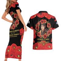 George Hardy Tuskegee Memorial Couples Matching Short Sleeve Bodycon Dress and Hawaiian Shirt Red Tail Pilots Legacy of Courage - Wonder Print Shop