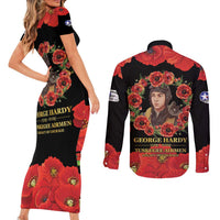 George Hardy Tuskegee Memorial Couples Matching Short Sleeve Bodycon Dress and Long Sleeve Button Shirt Red Tail Pilots Legacy of Courage - Wonder Print Shop