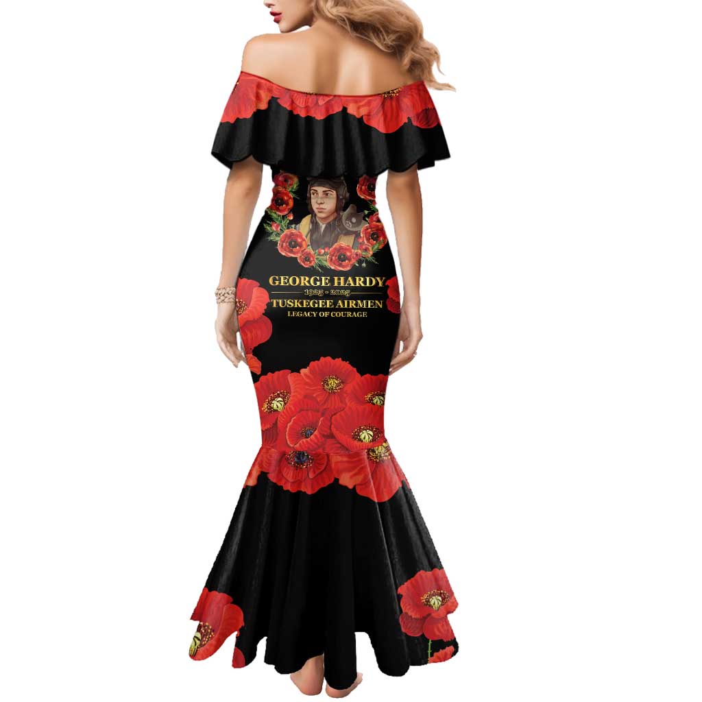 George Hardy Tuskegee Memorial Family Matching Mermaid Dress and Hawaiian Shirt Red Tail Pilots Legacy of Courage - Wonder Print Shop