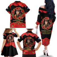 George Hardy Tuskegee Memorial Family Matching Off The Shoulder Long Sleeve Dress and Hawaiian Shirt Red Tail Pilots Legacy of Courage - Wonder Print Shop