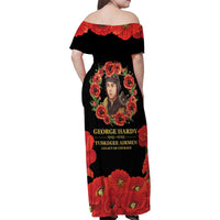 George Hardy Tuskegee Memorial Family Matching Off Shoulder Maxi Dress and Hawaiian Shirt Red Tail Pilots Legacy of Courage - Wonder Print Shop