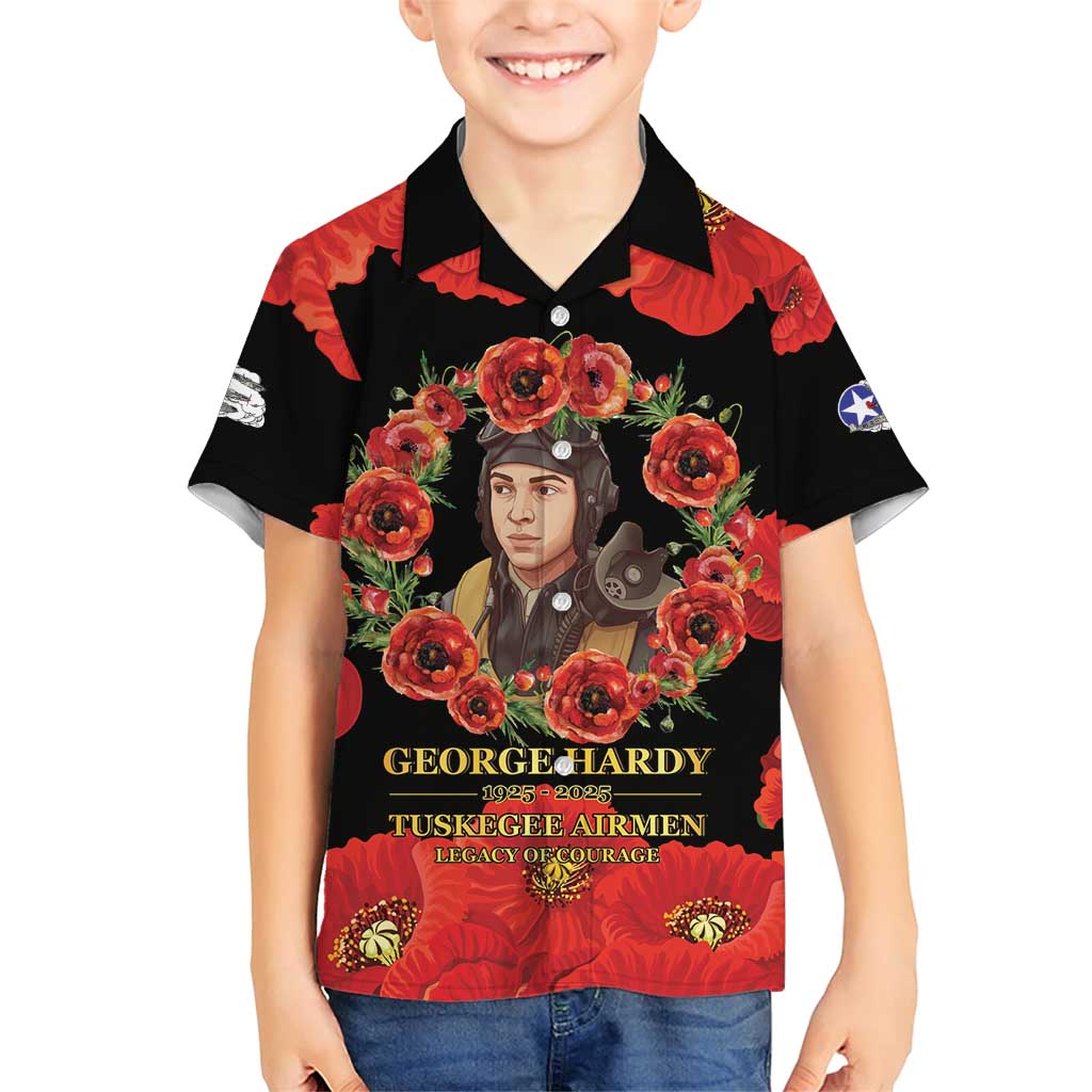 George Hardy Tuskegee Memorial Family Matching Short Sleeve Bodycon Dress and Hawaiian Shirt Red Tail Pilots Legacy of Courage - Wonder Print Shop