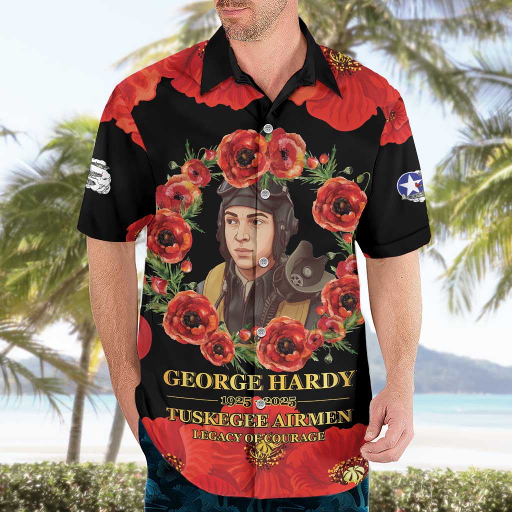 George Hardy Tuskegee Memorial Hawaiian Shirt Red Tail Pilots Legacy of Courage - Wonder Print Shop
