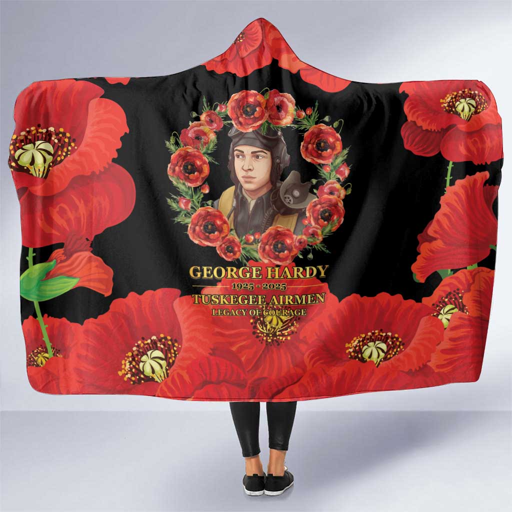 George Hardy Tuskegee Memorial Hooded Blanket Red Tail Pilots Legacy of Courage - Wonder Print Shop