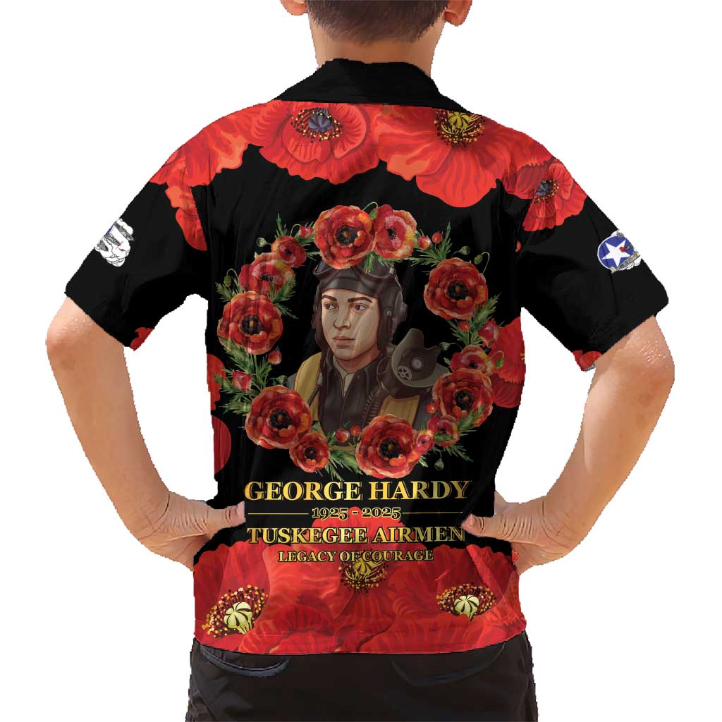 George Hardy Tuskegee Memorial Kid Hawaiian Shirt Red Tail Pilots Legacy of Courage - Wonder Print Shop