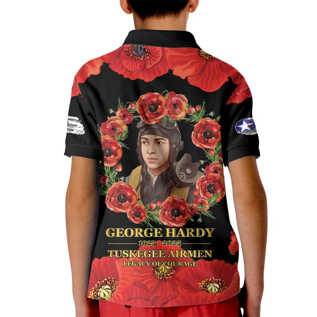 George Hardy Tuskegee Memorial Kid Polo Shirt Red Tail Pilots Legacy of Courage - Wonder Print Shop