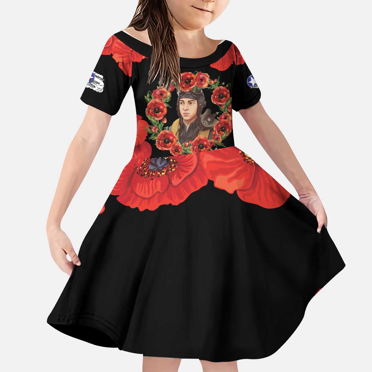 George Hardy Tuskegee Memorial Kid Short Sleeve Dress Red Tail Pilots Legacy of Courage - Wonder Print Shop