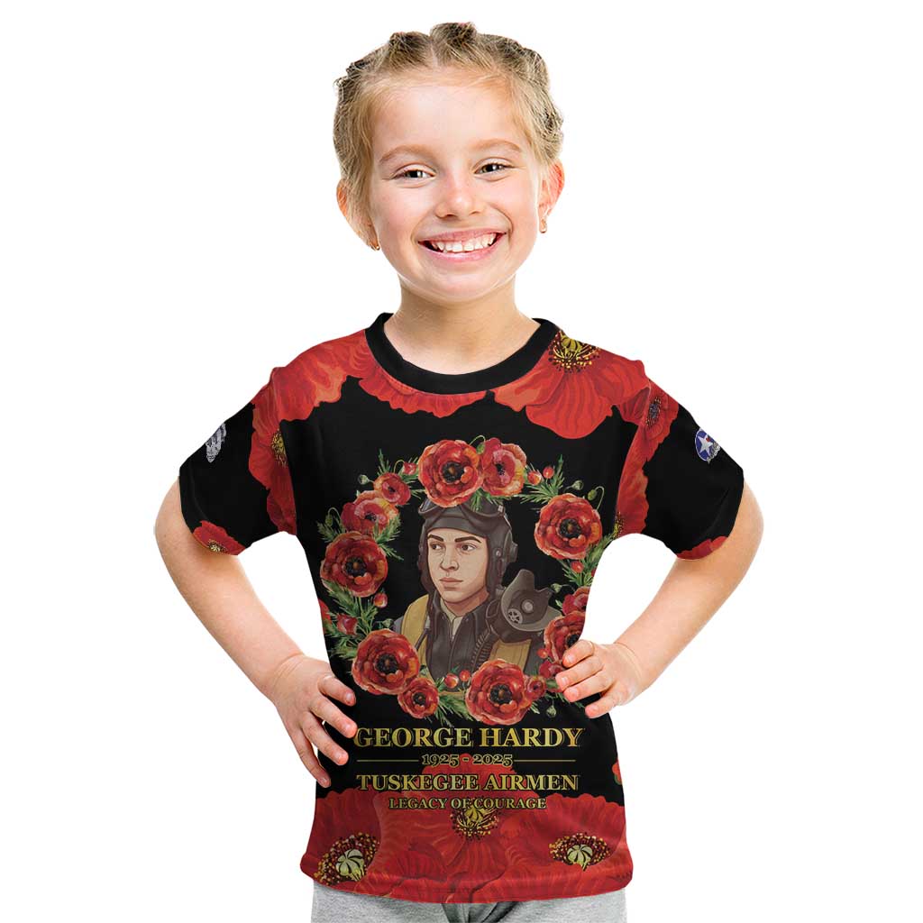 George Hardy Tuskegee Memorial Kid T Shirt Red Tail Pilots Legacy of Courage - Wonder Print Shop