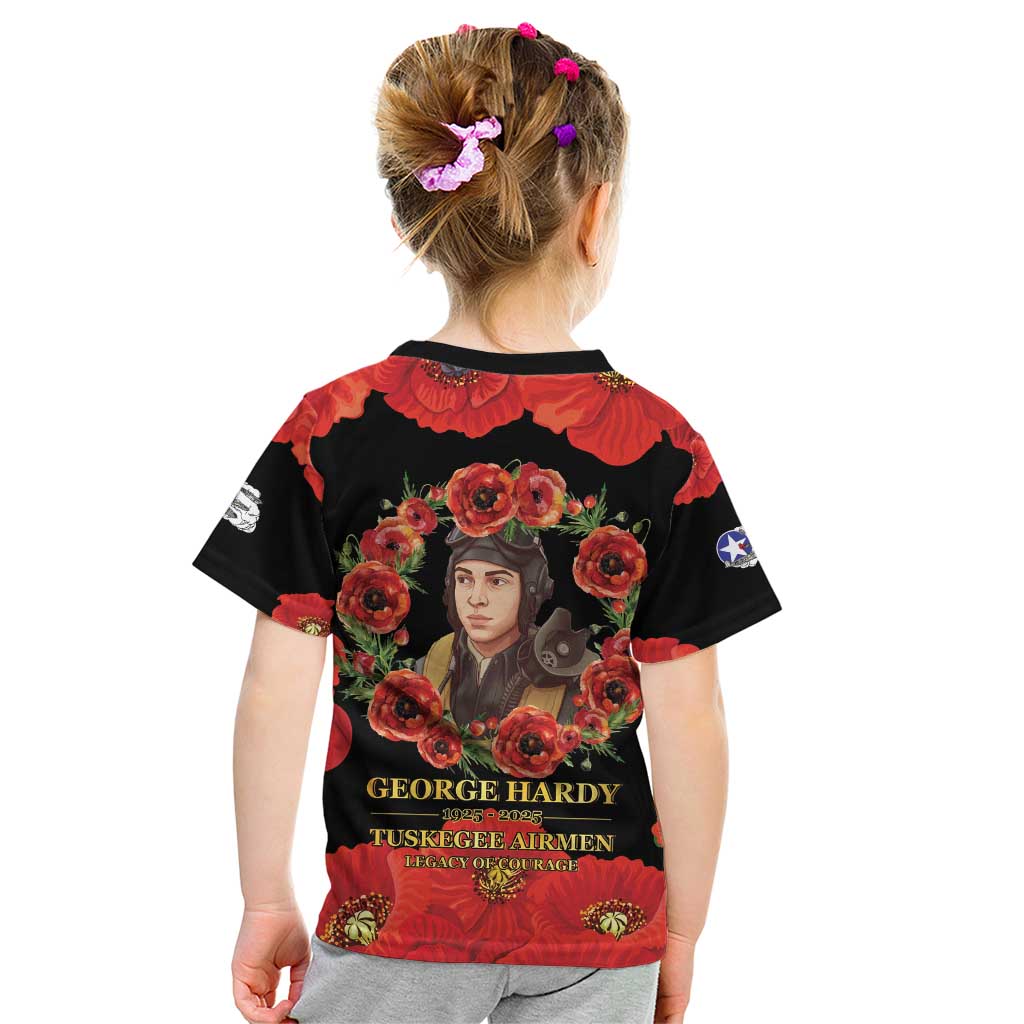 George Hardy Tuskegee Memorial Kid T Shirt Red Tail Pilots Legacy of Courage - Wonder Print Shop