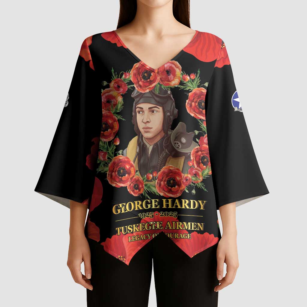 George Hardy Tuskegee Memorial Kimono Sleeve Blouse Red Tail Pilots Legacy of Courage - Wonder Print Shop
