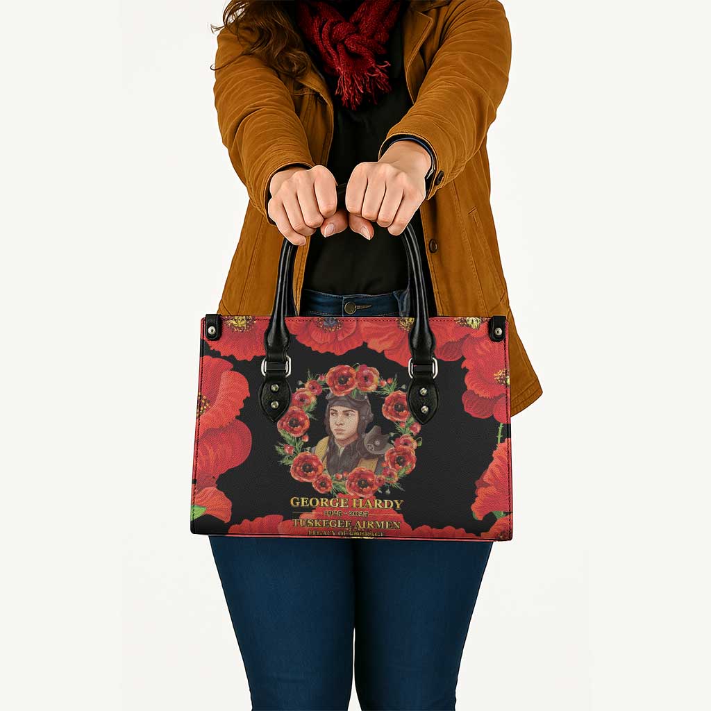 George Hardy Tuskegee Memorial Leather Bag Red Tail Pilots Legacy of Courage - Wonder Print Shop