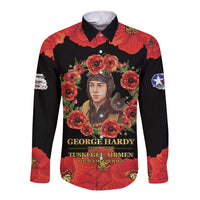 George Hardy Tuskegee Memorial Long Sleeve Button Shirt Red Tail Pilots Legacy of Courage - Wonder Print Shop
